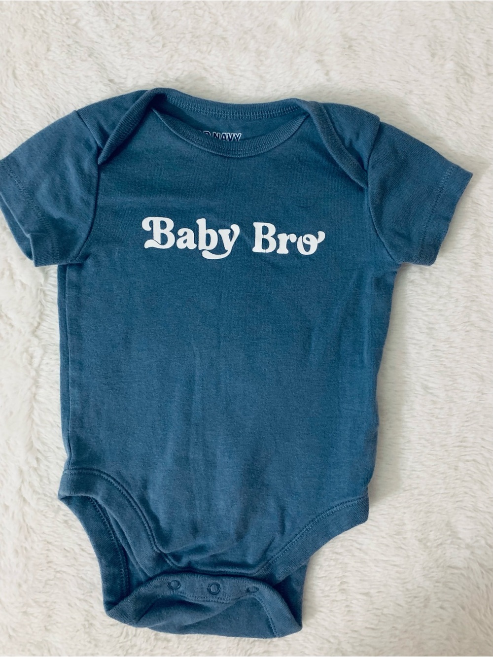Old Navy Navy Blue 'Baby Bro' Short-Sleeve Bodysuit
